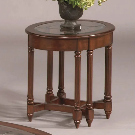 Oval Glass Top End Table